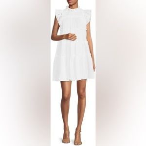 En Saison white eyelet mini dress. Size Large